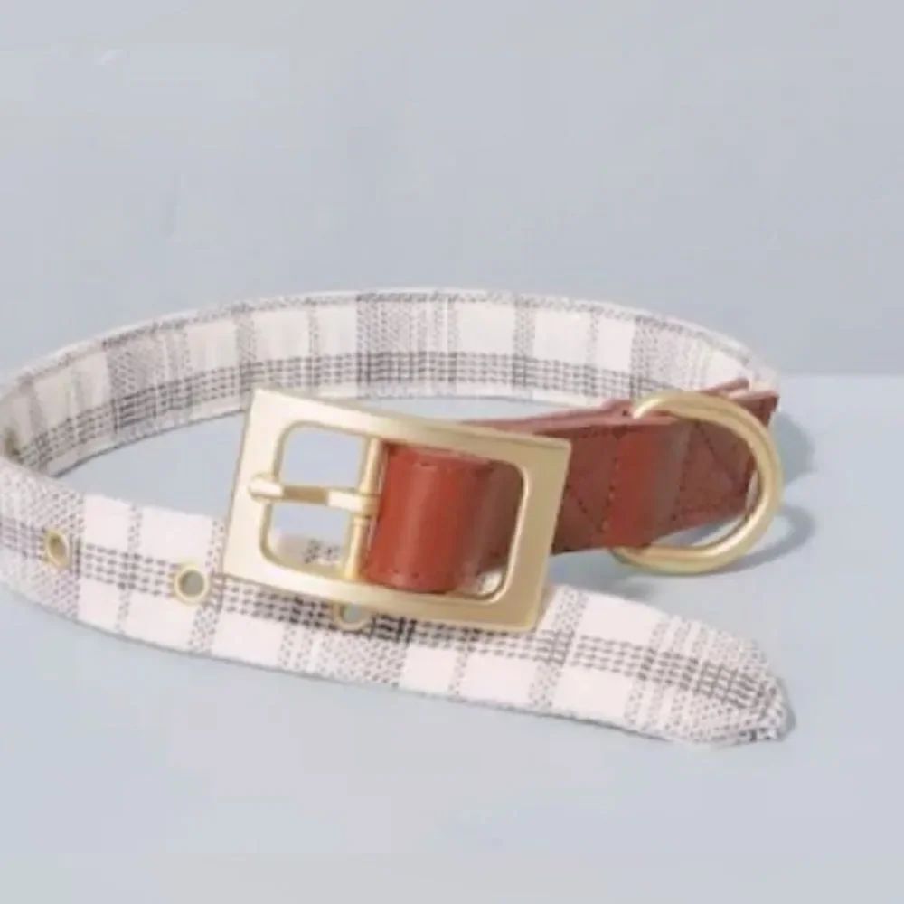 Hearth & Hand with Magnolia Pet Collar Plaid Gray Brand new with tags NWT